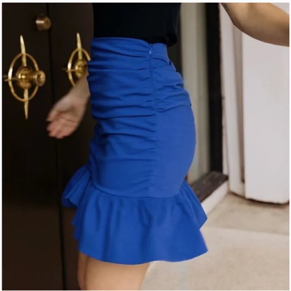 Zara blue ruffle skirt size M NEW WITH TAG!